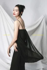 Đầm Dự Tiệc LaneJT Đen Voan Phom Ôm Quyến Rũ