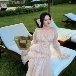 Đầm Maxi Voan Tay Phồng Linh_Phung - Sang Chảnh Dịu Dàng