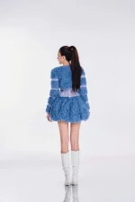 Đầm Dự Tiệc Linh_Phung Corset Xanh Lam Chân Váy Lông Xù Độc Đáo - Ảnh 6