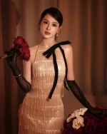 Beloved Size M - Đầm dự tiệc tua rua ánh kim quyến rũ