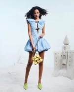 Dear Jose Size M - Đầm trắng cổ V tay phồng nơ xinh