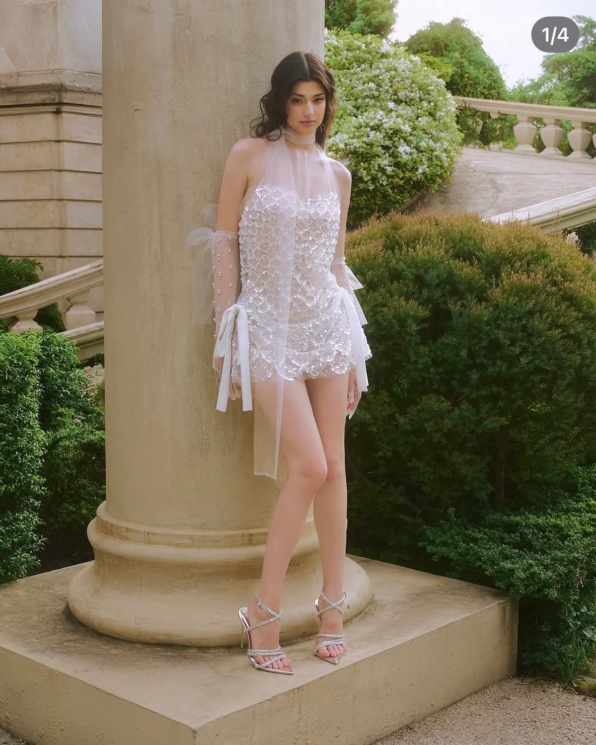 IMG_0391.jpg Ninisesi Size L - Đầm dự tiệc ngắn đính đá trắng tinh khôi