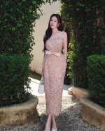 XY Bymyxy Size M - Đầm dự tiệc phom ôm đính hoa nổi