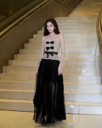 XY Bymyxy Size M - Set áo ren chân váy voan lưới đen phối ren