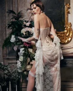 Ninensei Size M - Đầm ren trắng corset dự tiệc quyến rũ