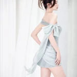 Le Soile Size L - Đầm dự tiệc ngắn đính đá xanh pastel