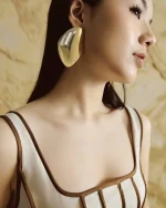 Jennie Choo Size M - Đầm suông linen phối viền nâu thanh lịch