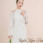 Lana Size M - Áo dài ren trắng cổ điển sang trọng