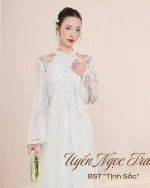 Lana Size M - Áo dài ren trắng cổ điển sang trọng