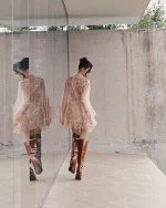 Ononmm Size M - Váy ren hồng nude tay phồng quyến rũ