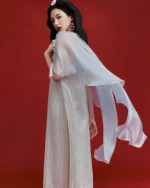 Ononmm Size M - Áo dài cách tân lụa xanh thướt tha