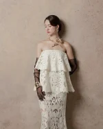 Beloved Size L - Đầm ren trắng dáng dài dự tiệc sang trọng