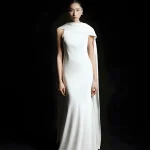 Huong Boutique Size L - Đầm Dạ Hội Trắng Tinh Tế Cho Thuê