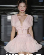 Jirene Size M - Đầm dự tiệc voan hồng hở lưng quyến rũ