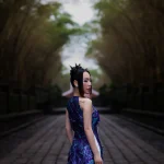 Keira Tong Size M - Áo dài cách tân tím họa tiết rồng