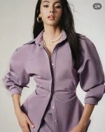 FairLady Size S - Set bộ công sở tím than thanh lịch