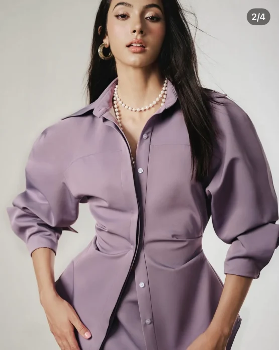 FairLady Size S - Set bộ công sở tím than thanh lịch