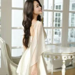 Khiết Size L - Đầm ngắn trắng voan hở lưng dự tiệc