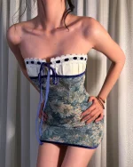 Duu Studio Size L - Đầm body hoa nhí cổ điển