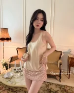 Jolie Design Size M - Set váy ngắn lụa ren quyến rũ