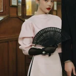 Mare Size M - Đầm suông hồng pastel tay phồng thanh lịch