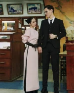 Mare Size M - Đầm suông hồng pastel tay phồng thanh lịch