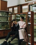 Mare Size M - Đầm suông hồng pastel tay phồng thanh lịch