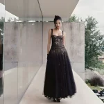 Ononmm Size M - Đầm dạ hội voan đen quyến rũ