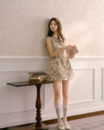 Recit Size M - Đầm xòe hoa nhí cổ điển