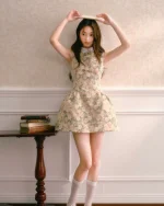 Recit Size M - Đầm xòe hoa nhí cổ điển